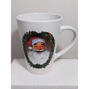 Norman Rockwell Collection Ceramic Santa Mug Christmas  Coffee Cup